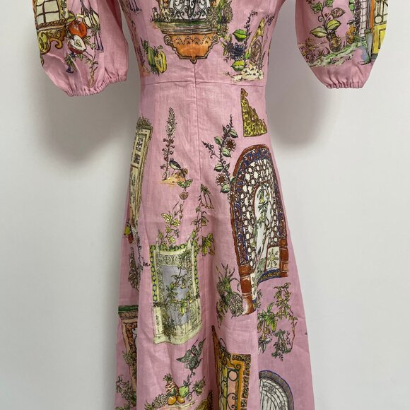 Alemais Monte Midi Dress Pink Print - Picture 8 of 12